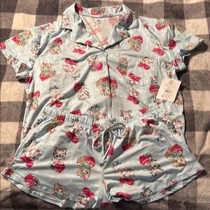 Cute Cat Print Pajama Set